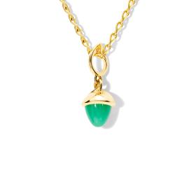 Gelbgold, Halsschmuck, Tamara Comolli MIKADO Flamenco Anhänger Chrysoprase P-MFL-Chry-yg