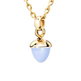 Gelbgold, Halsschmuck, Tamara Comolli MIKADO Anhänger Bouquet Blauer Chalcedon P-MB-ChBl-yg