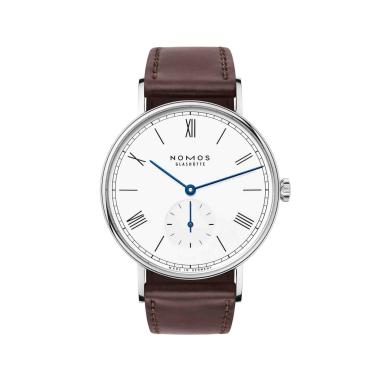 Unisex, Handaufzug, NOMOS Glashütte Ludwig 38 emailleweiß