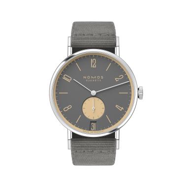 Unisex, Handaufzug, NOMOS Glashütte Tangente 38 Datum Haifischgrau 